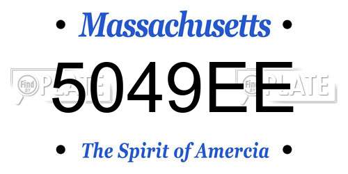 5049EE Massachusetts License Plate
