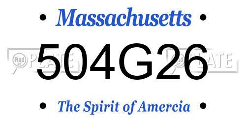 504G26 Massachusetts License Plate