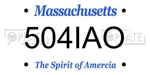 504IAO Massachusetts License Plate