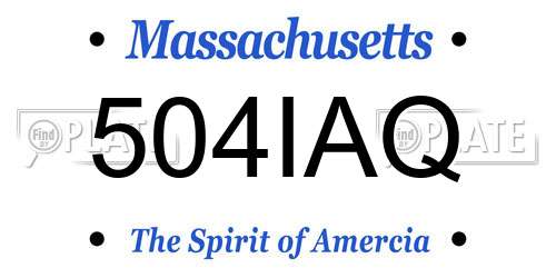 504IAQ Massachusetts License Plate
