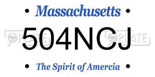 504NCJ Massachusetts License Plate