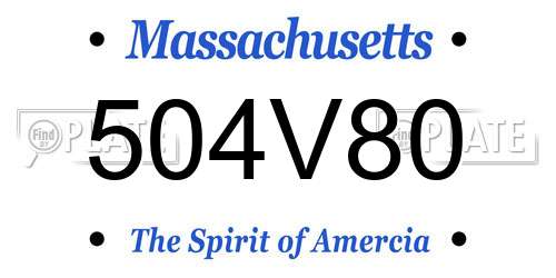 504V80 Massachusetts License Plate