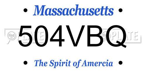 504VBQ Massachusetts License Plate