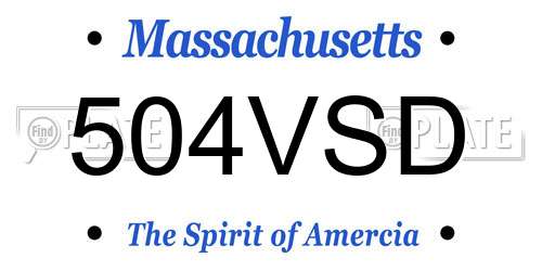 504VSD Massachusetts License Plate