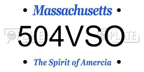 504VSO Massachusetts License Plate