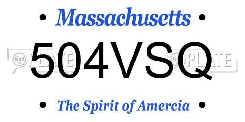 504VSQ Massachusetts License Plate