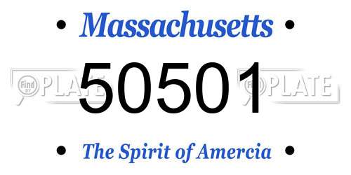 50501 Massachusetts License Plate