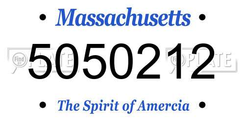 5050212 Massachusetts License Plate