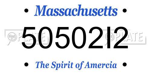 50502I2 Massachusetts License Plate