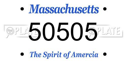 50505 Massachusetts License Plate