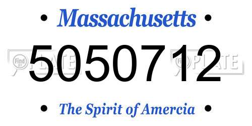 5050712 Massachusetts License Plate
