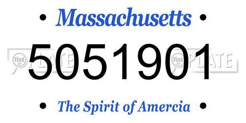 5051901 Massachusetts License Plate