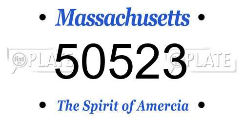50523 Massachusetts License Plate