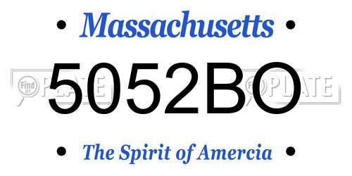 5052BO Massachusetts License Plate