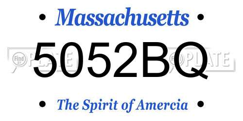 5052BQ Massachusetts License Plate
