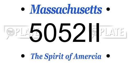 5052II Massachusetts License Plate