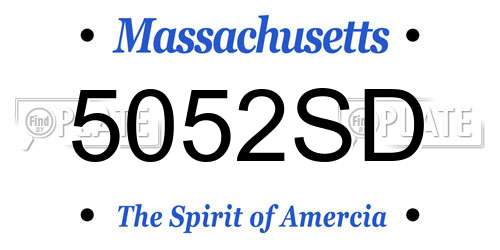5052SD Massachusetts License Plate