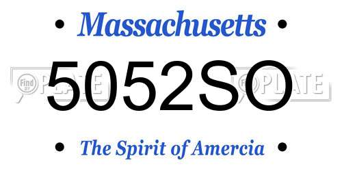 5052SO Massachusetts License Plate