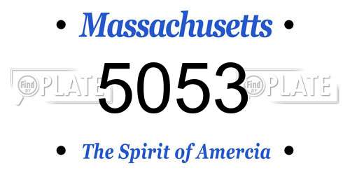5053 Massachusetts License Plate