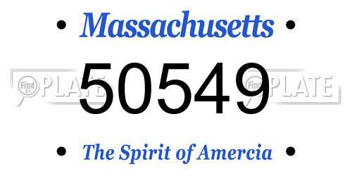 50549 Massachusetts License Plate
