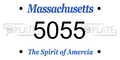5055 Massachusetts License Plate
