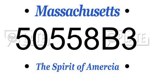 50558B3 Massachusetts License Plate