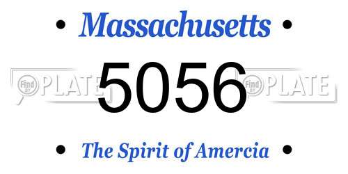 5056 Massachusetts License Plate