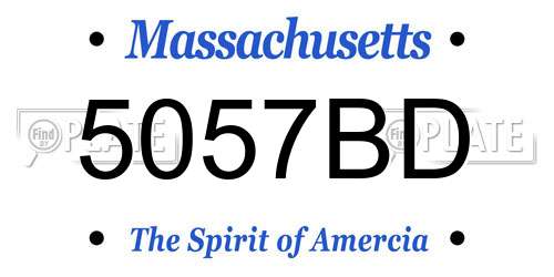 5057BD Massachusetts License Plate