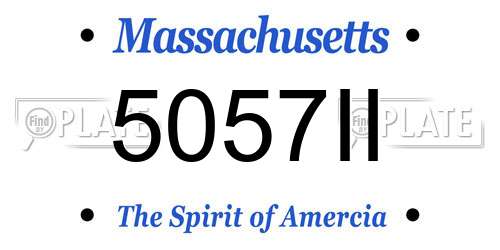 5057II Massachusetts License Plate