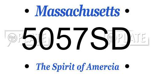 5057SD Massachusetts License Plate