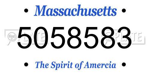 5058583 Massachusetts License Plate