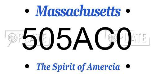 505AC0 Massachusetts License Plate