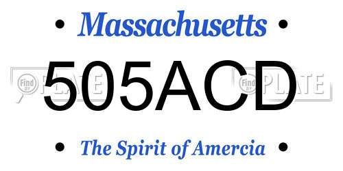 505ACD Massachusetts License Plate