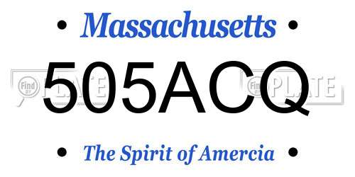 505ACQ Massachusetts License Plate