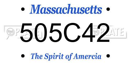 505C42 Massachusetts License Plate