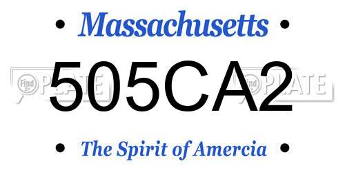505CA2 Massachusetts License Plate