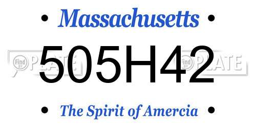 505H42 Massachusetts License Plate