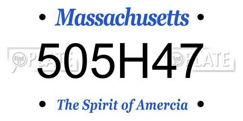 505H47 Massachusetts License Plate