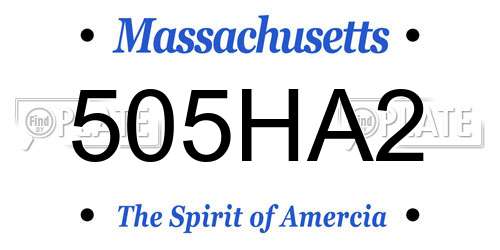 505HA2 Massachusetts License Plate