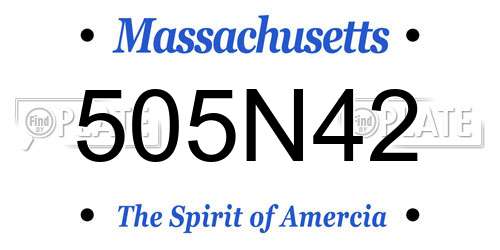 505N42 Massachusetts License Plate