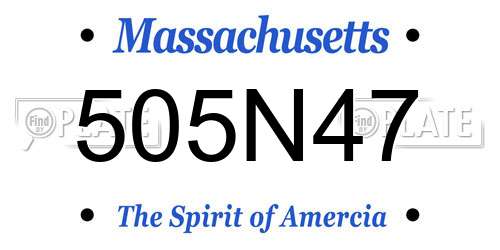 505N47 Massachusetts License Plate