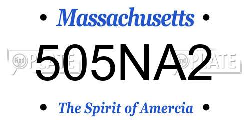 505NA2 Massachusetts License Plate