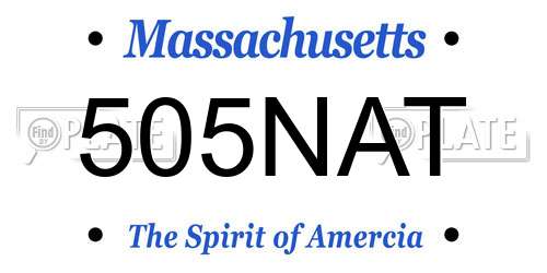 505NAT Massachusetts License Plate
