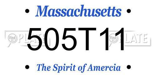 505T11 Massachusetts License Plate