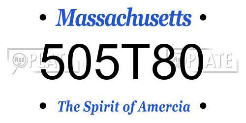 505T80 Massachusetts License Plate