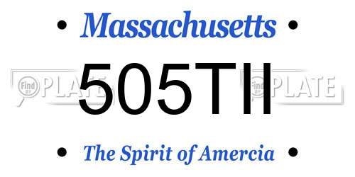 505TII Massachusetts License Plate