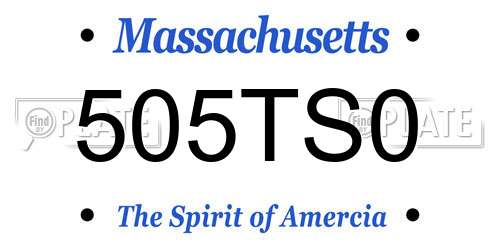 505TS0 Massachusetts License Plate