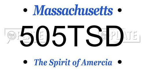 505TSD Massachusetts License Plate