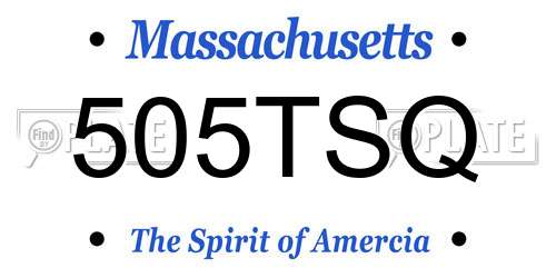 505TSQ Massachusetts License Plate