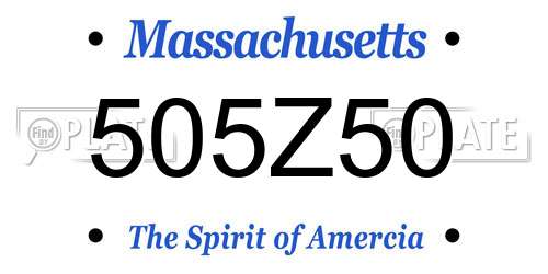 505Z50 Massachusetts License Plate
